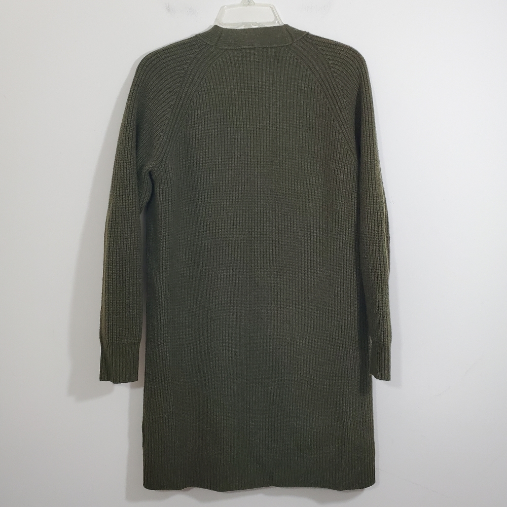 Madewell Womens Henley Sweater Dress Merino Wool Blend Olive Green Brown Size XS - Picture 7 of 10